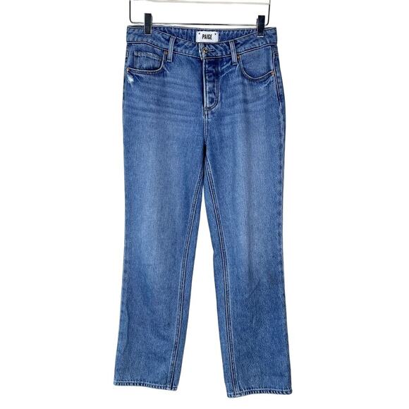 PAIGE Noella Straight Leg Jeans Coastline Medium Wash Soft Cotton Lyocell sz 26 - Picture 2 of 7